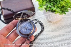 Personalized Engraved Pocket Brass Compass. – 2″Push Button AntiqueBrass Compass