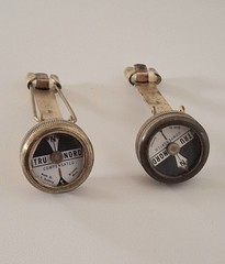 2 Vintage Tru Nord Brass Compensated Compass Safety Clip
