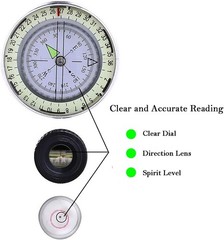 Lensatic Compact Survival Compass Waterproof Pocket