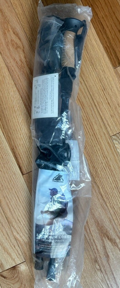 Trail Buddy Ultra-Strong Aluminum & Cork Trekking Poles Blue & Black New In Pack