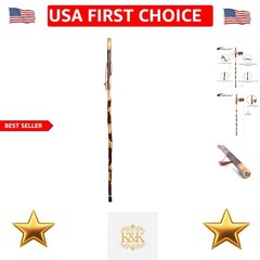 Handcrafted Nature Wood Hiking Stick – 55 Inches with Comfortable Hand Strap