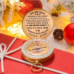 Luminous Compass Hiking Survival Retro Golden Pocket Compass