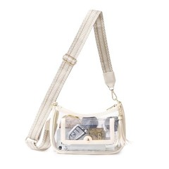 Clear Bag for Stadium Events, Clear Purses for Women, Crossbody Milky White