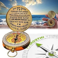 Luminous Compass Hiking Survival Retro Golden Pocket Compass