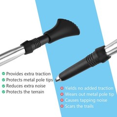 Nordic Walking Pads, 12 Pack / 6 Pairs Nordic Walking Asphalt Rubber Pads for…