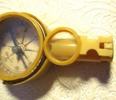 Antique 1920-30’s Folding Celluloid Plastic Folding Compass, Germany