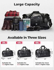 Waterproof Motorcycle Dry Bag – Duffle Tail Bag Soft Luggage, 65L Black