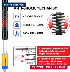 Trekking Poles Collapsible Hiking Poles – 2 Pack Adjustable Aluminum Hiking Stic