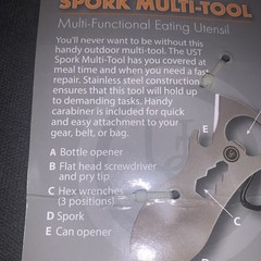 Universal Survival Technologies Spork Multi-Tool Camping Backpacking Hiking New