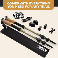 Carbon Fiber Trekking Poles – Lightweight Collapsible Hiking Poles with Cork Gri