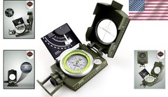 Military-Grade Waterproof Hiking Compass with Lensatic Sighting & Inclinometer