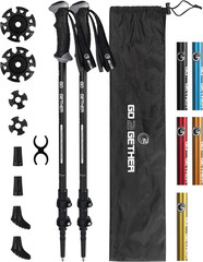 Aluminum Trekking Poles – Quick Adjustable Locks, Comfort Handle, Padded Strap,