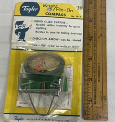 Taylor Compass Wrist/Pin-On New In Package Vintage Good For Prop