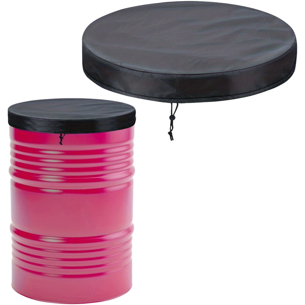 55 Gallon Drum Top Cover Black 210D Oxford Cloth Dust Wind Rain Protection