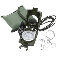 Compass,Outdoor Military Waterproof Lens Sighting Compass,High 4074-Green