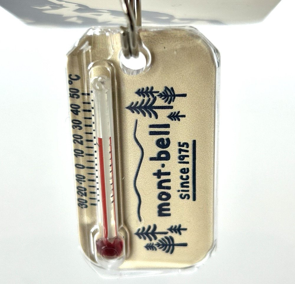 mont-bell Zippo Gauge Thermometer Beige Hand-drawn Mountain Logo New