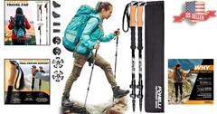 Ultra-Light Carbon Fiber Trekking Poles with Cork Grips – All-Season Accessor…