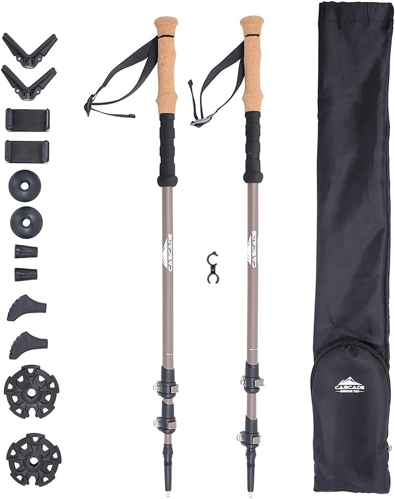 Trekking Poles – Carbon Fiber Monopod Walking or Hiking Sticks with with Accesso