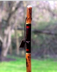 Brazos Rustic Wood Walking Stick, Hickory, Traditional Safari Style Handle 55″
