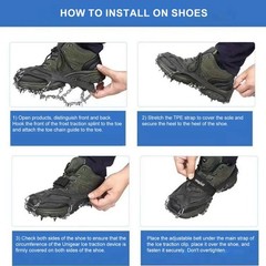 18/19 Teeth Ice Grippers Spikes Outdoor Winter Snow Spikes Crampons Cleats