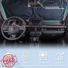 Zyprox Black White Compass 59″x31.5″ Sunshade