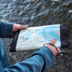 AquaQuest Trail Map Case – 100% Waterproof Document Dry Bag Holder – Black