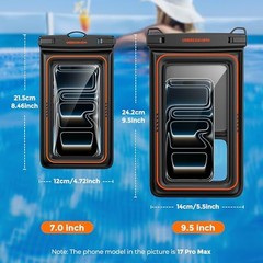 Floating Waterproof Phone Pouch 2 Pack, IPX8 Waterproof Phone Case 7.0 inch