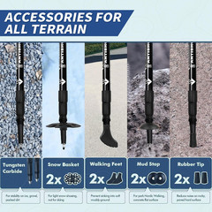 Folding Hiking Poles – 2-Piece Adjustable Trekking Poles, Lightweight Collapsibl