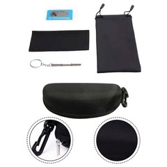 Travel Sunglasses Case Hard Shell Waterproof with Cleaning Cloth and Test Card