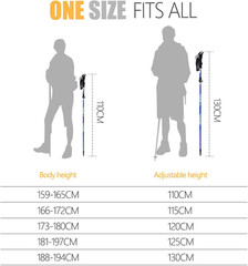 Trekking Poles Collapsible Hiking Poles – 2 Pcs Aluminum Alloy 7075 Trekking Sti