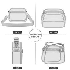 Clear Bag for Stadium Events Clear Sports Fan Handbags Purses with Large Silver
