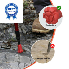 AWINNER Hiking Pole Tips, 4Pcs, Rubber, Wear & Tear Resistant, for Red