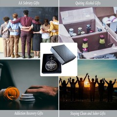 Inspirational Sobriety Gifts for Men – Pocket Compass & Token, Recovery Gift for