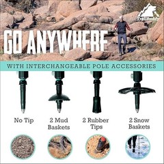 TrailBuddy Foldable Trekking Poles 7075 Aluminum – Ultralight Collapsible Hiking