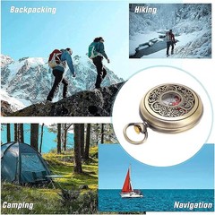 Brass Compass Hiking Durable Shockproof Waterproof Navigation Tool for Outdoo…
