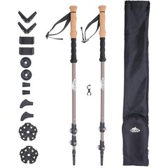 Lightweight Carbon Fiber Trekking Poles Quick Lock Hiking Sticks W/ Camera Mount