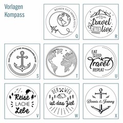Compass Engraved Leather Case Personalised Compass Christening Gift V2
