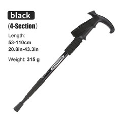 5-Section Portable Outdoor Fold Trekking Pole Walking Hiking Stick Telescopic Cl
