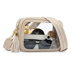 Clear Bag for Stadium Events, Clear Purse Stadium Approved Light Taupe