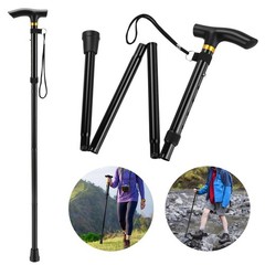 Folding Walking Stick Mountain Cane Walking Stick Cane Canes Holiday Height Adjustment…