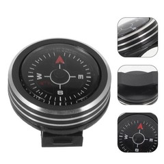 Portable Black Metal Compass with Clear Dial for Outdoor Hiking and Camping Use