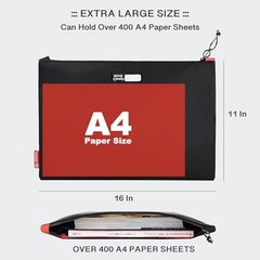 Rough Enough Important Document Organizer Holder Bag File Folder Zipper Pouch
