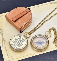 Jeremiah 2911 Brass Engraved Compass Christian First Communion Baptism Gift