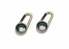 2 Pcs Metal Compass Keychain Mini Tactical Direction Finder for Outdoor Use