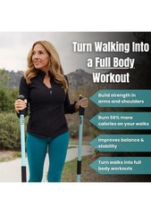 Jetti Weighted Walking Poles Sky Blue Set of 2 New with Bag Size Small 41.5”