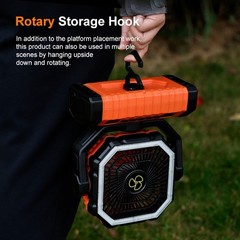 Portable USB Rechargeable Fan Light with Remote for Camping For Fishing Use