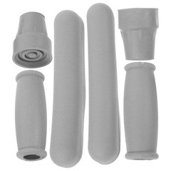 1 Set Durable Replacement Crutch Pad Protective Feet Cap Soft Grey Rubber
