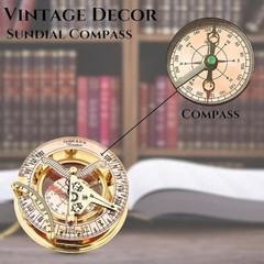 Vintage Brass Compass with Leather Case Guide Through Life’s Adventures