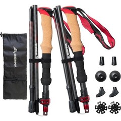 Lightweight Carbon Fiber Trekking Poles Adjustable Folding Hiking Sticks New