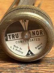 Vintage TRU-NORD Brass Clip On Compass V.E. Budlong Brainerd MN Working Order